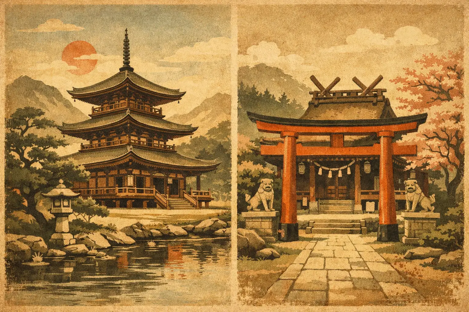 Japanese Temples and Shrines Difference
